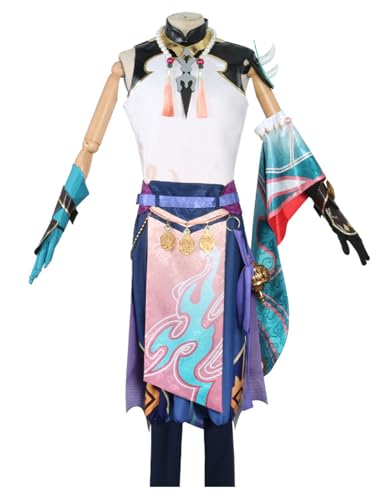 FHILECV Cosplay-Kostüm, Anime, Genshin Impact Klee Venti Hutao, alle Rollen, Cosplay-Uniform-Set, Halloween-Party-Outfit (XX-Large, Xiao) von FHILECV