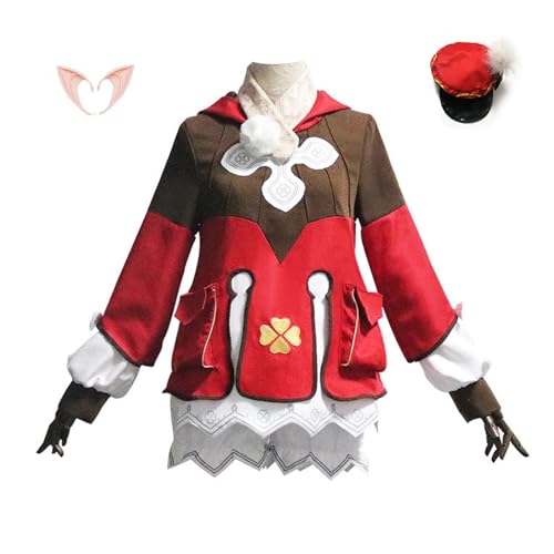 FHILECV Cosplay-Kostüm, Anime Genshin Impact Klee Venti Hutao, alle Rollen, Cosplay-Uniform-Set, Halloween-Party-Outfit, Größe L, Klee von FHILECV