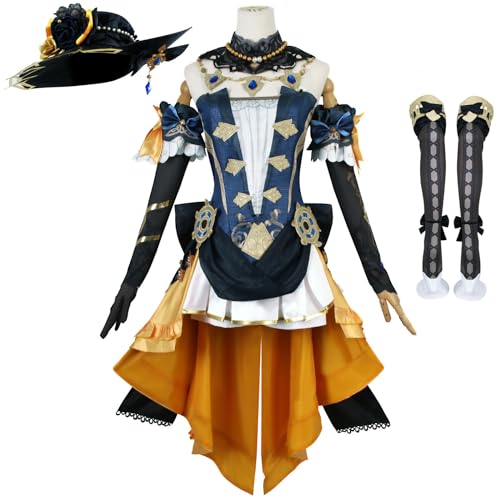 FHILECV Cosplay-Kostüm, Anime Genshin Impact Klee Venti Hutao, alle Rollen, Cosplay-Uniform-Set, Halloween-Party-Outfit (klein, Marineblau) von FHILECV