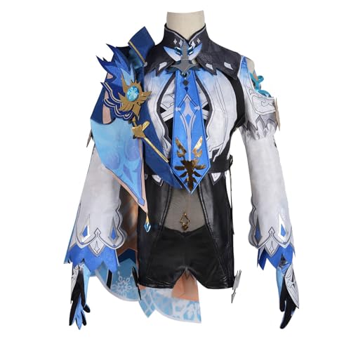 FHILECV Cosplay Kostüm Anime Genshin Impact Eula Jumpsuits Kleid Uniform Halloween Party Outfit (Größe S) von FHILECV