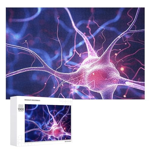 FHPCE Blue Nerve Cell Puzzles 1000 500 300 Teile mit Aufbewahrungstasche, personalisierte Puzzles für Männer und Frauen, Bilderpuzzle für Familie, anspruchsvolle Fotos, Puzzle für Heimdekoration, 1000 von FHPCE