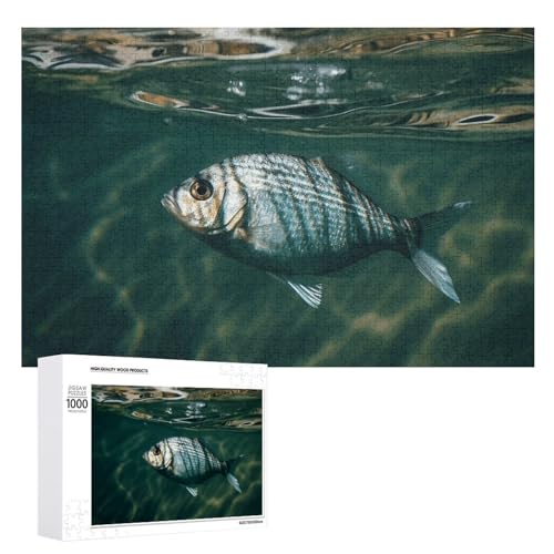 Puzzle Fisch im Wasser, 1000, 500, 300 Teile, mit Aufbewahrungstasche, personalisierte Puzzles für Männer und Frauen, Bilderpuzzle für Familie, anspruchsvolle Fotos, Puzzle für Heimdekoration, 1000 von FHPCE