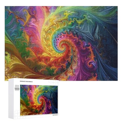 Swirl Farbmuster-Puzzle, 1000, 500, 300 Teile, mit Aufbewahrungstasche, personalisierte Puzzles für Männer und Frauen, Bilderpuzzle für Familie, anspruchsvolle Fotos, Puzzle für Heimdekoration, 1000 von FHPCE