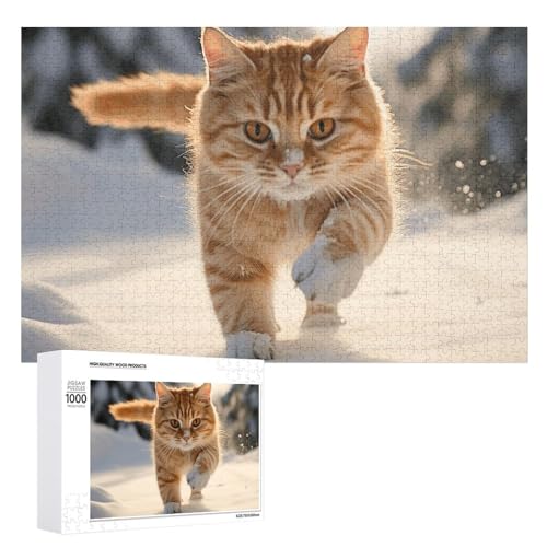 Walking in The Snow Puzzles, 1000, 500, 300 Teile, mit Aufbewahrungstasche, personalisierte Puzzles für Männer und Frauen, Bilderpuzzle für Familie, anspruchsvolle Fotos, Puzzle für Heimdekoration, von FHPCE