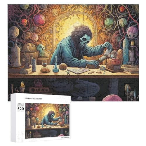 Weird Style Zeichnungen Puzzles 520 Teile mit Aufbewahrungstasche, personalisierte Puzzles für Männer und Frauen, Bilderpuzzle für Familie, herausfordernde Fotos, Puzzle für Heimdekoration, von FHPCE