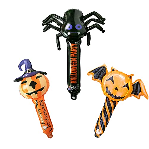 FIBOUND 12 Pcs Halloween Aufblasbare Handstäbe Set, Handheld Aufblasbar Stöcke für Halloween,Halloween Party Dekorationen Zubehör,Halloween Party für Kinder, Geschenk, Horror-Dekoration, Requisite von FIBOUND