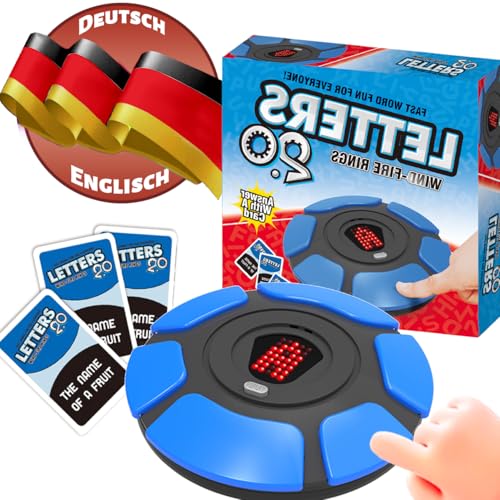 FIENZA Wörter Sturm Spiel,Wörter Spiel Buchstaben Drücken mit Timer,Gesellschaftsspiele für Erwachsene Kinder, Block Wörter Sturm Spiel Familienspiele Brettspiele Partyspiele 2–8 Spieler (Blue) von FIENZA