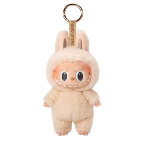 Labubu Popmart Plush Doll Keychain Labubu Monster Keychain Kuscheltier 6.7 In Macarons Vinyl Face Halloween Kuscheltier Sammler Kunstspielzeug Spielzeug Figuren Geschenk (cremefarben) von FIENZA