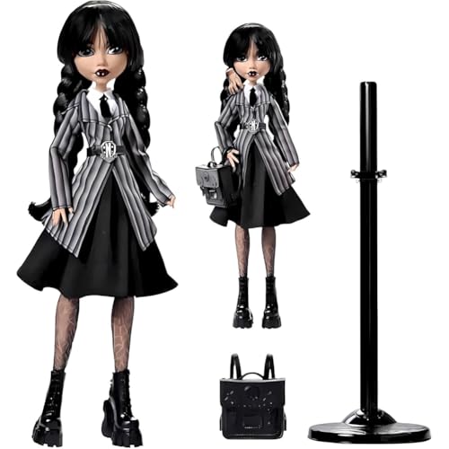 Monster High Wednesday Puppe Addams Family Dolls Accessoires,Wednesday Sammelfigur in Halloween Weihnachts Deko,Weihnachts Geschenke (1PCS) von FIENZA