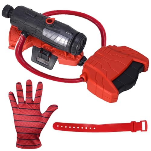 Wasserpistole Kinder Kids Super Spider Hero Handschuhe Wasserpistole Spielzeug Spider Spritzpistolen FüR Kinder Launcher Handgelenk Spielzeug Set FüR Pools,SträNde Und Wasserschlachten (Erwachsene) von FIENZA