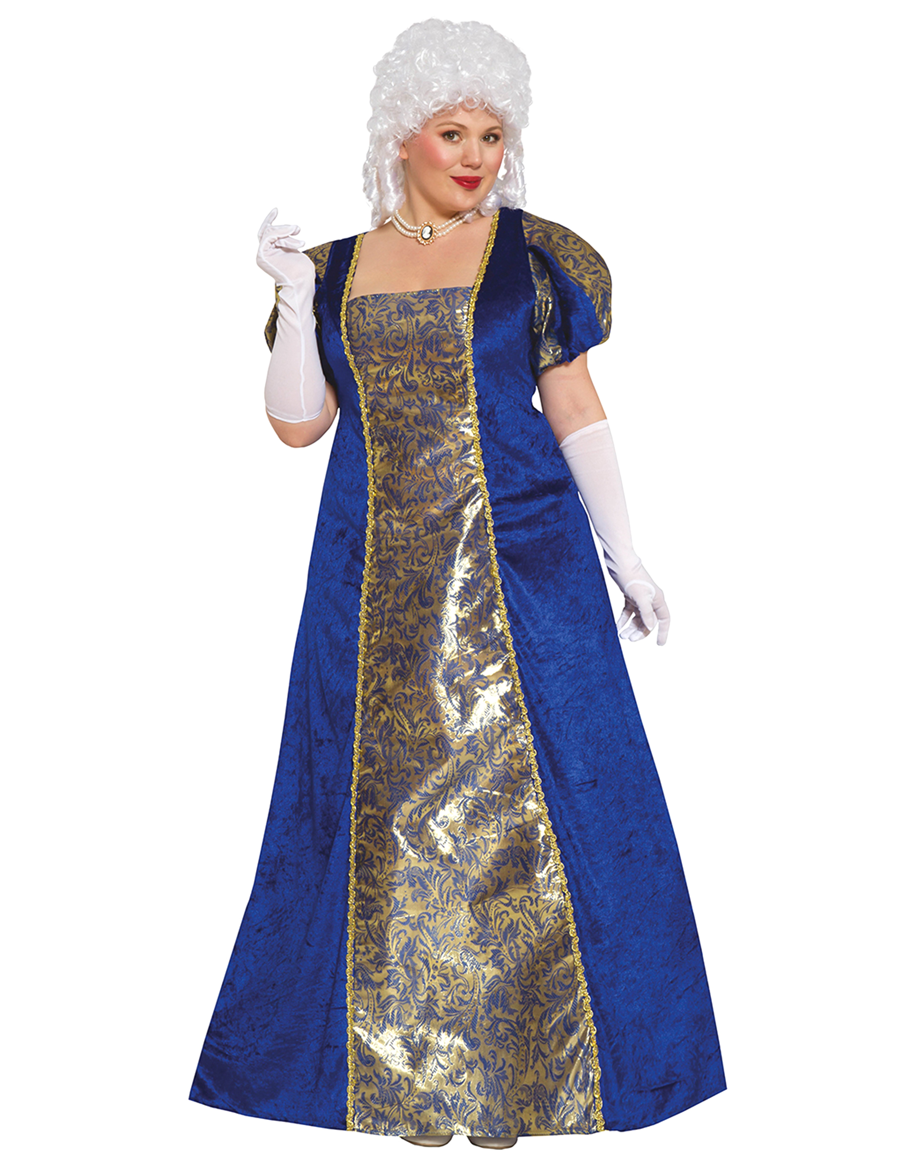 Barock-Kostüm für Damen Karneval-Kostüm blau-gold von FIESTAS GUIRCA, S.L.