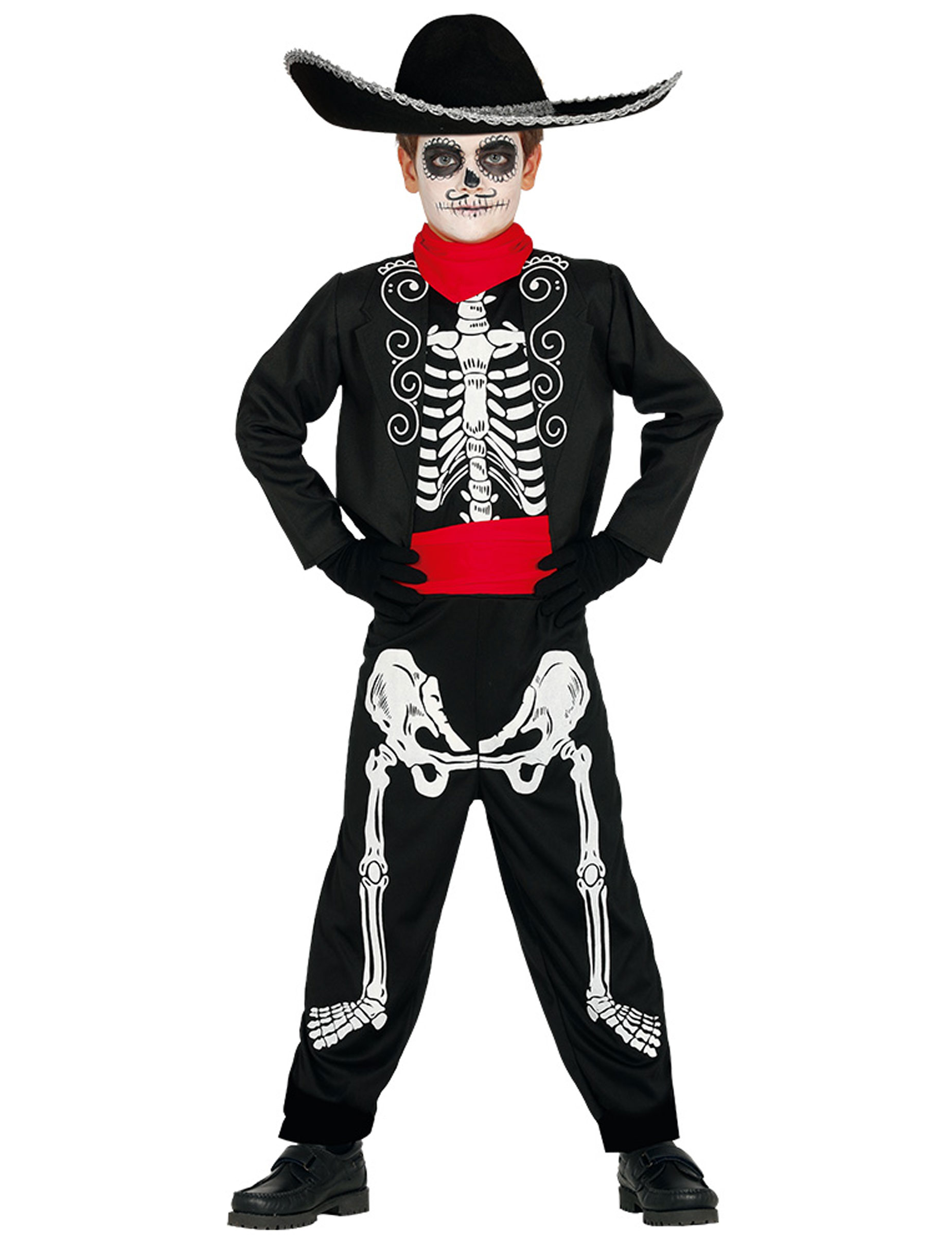 Día de los Muertos Skelettkostüm für Jungen Halloween schwarz-weiss von FIESTAS GUIRCA, S.L.