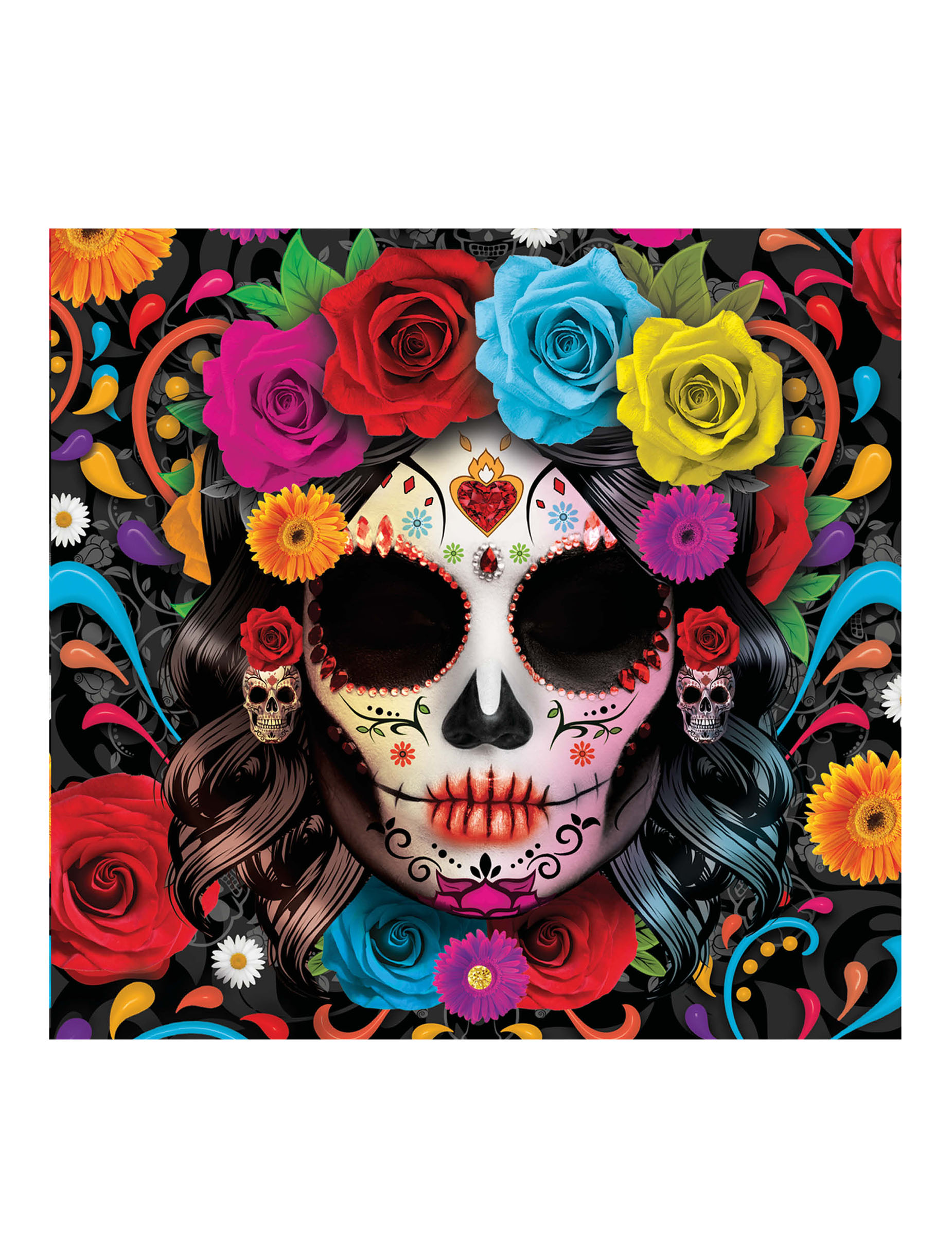 Dia de los muertos Catrina Servietten 20 Stk von FIESTAS GUIRCA, S.L.