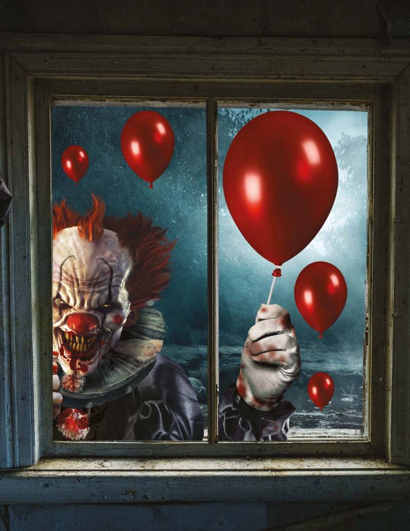 Fensterbilder Horrorclown Halloween 30 x 40 cm von FIESTAS GUIRCA, S.L.