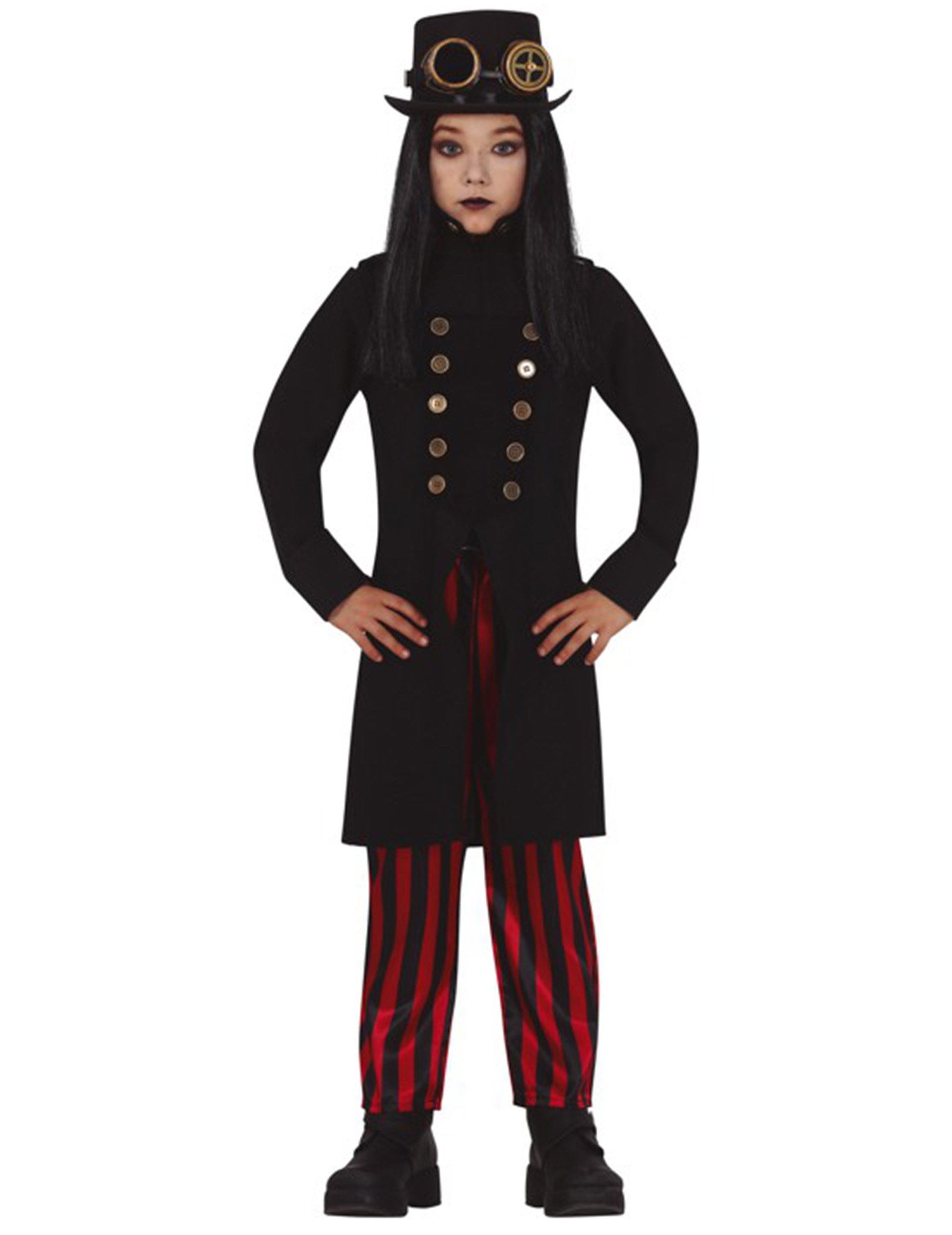 Miss Steampunk-Kostüm für Mädchen Halloween-Kostüm schwarz-rot von FIESTAS GUIRCA, S.L.