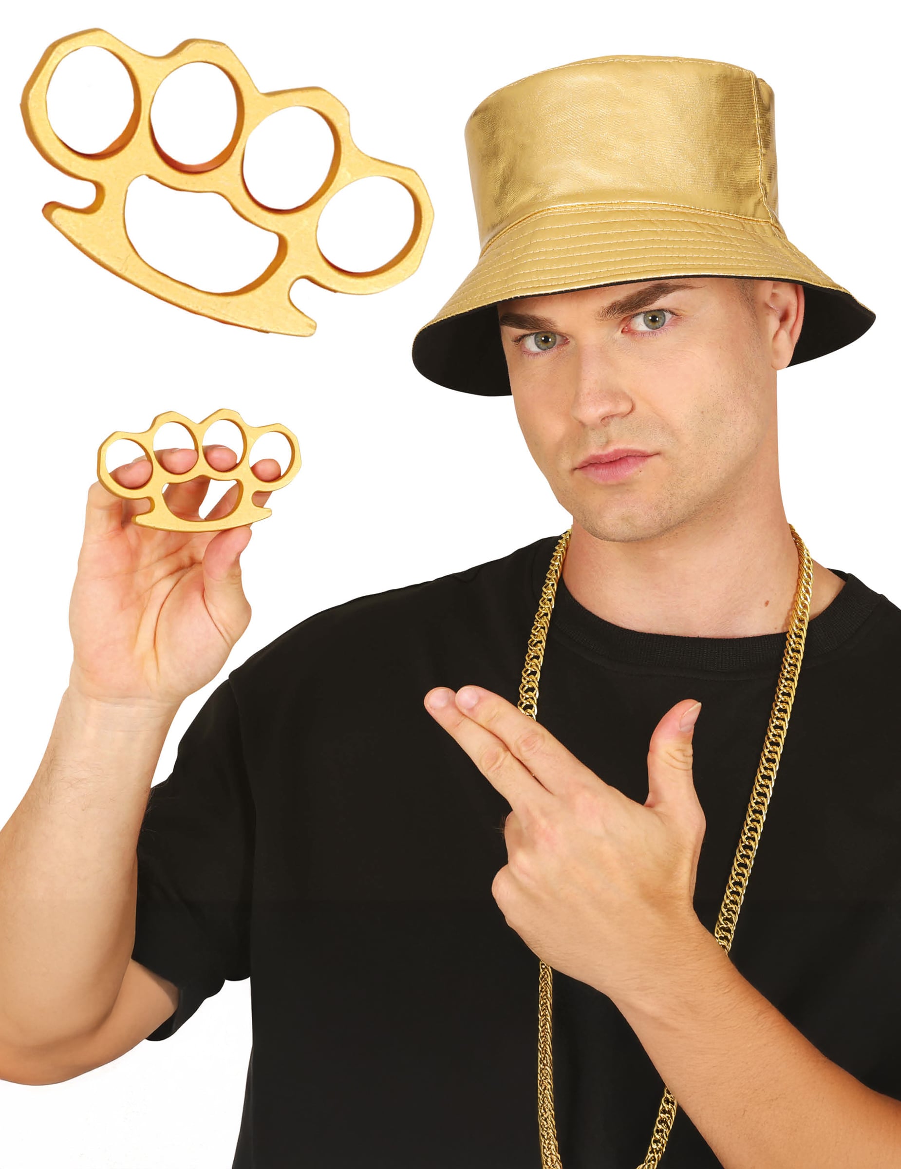 Schlagring Gold Kostüm-Accessoire für Erwachsene Schlagring Gold Kostüm-Accessoire für Erwachsene von FIESTAS GUIRCA, S.L.