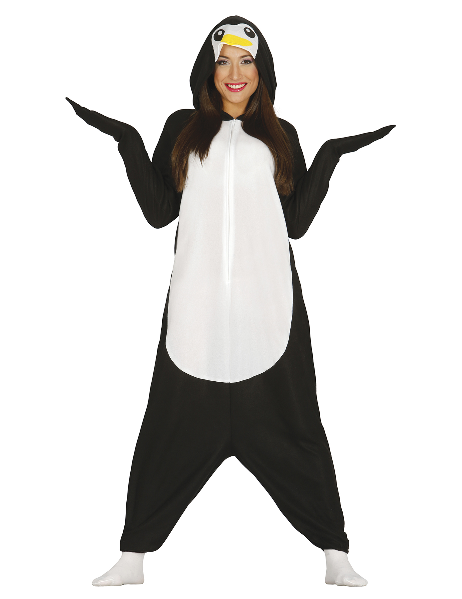 Süßes Pinguin-Kostüm für Erwachsene schwarz-weiss-gelb Süßes Pinguin-Kostüm für Erwachsene schwarz-weiss-gelb von FIESTAS GUIRCA, S.L.