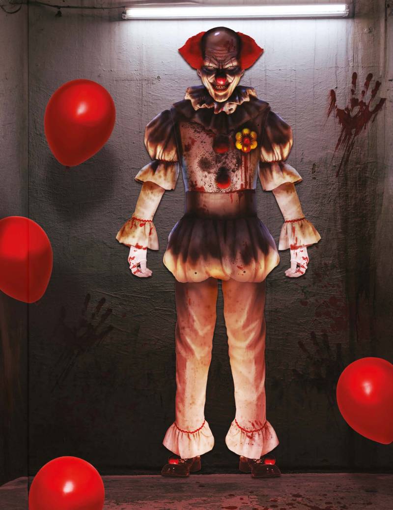 Wandbild Horrorclown Halloween 180 cm von FIESTAS GUIRCA, S.L.