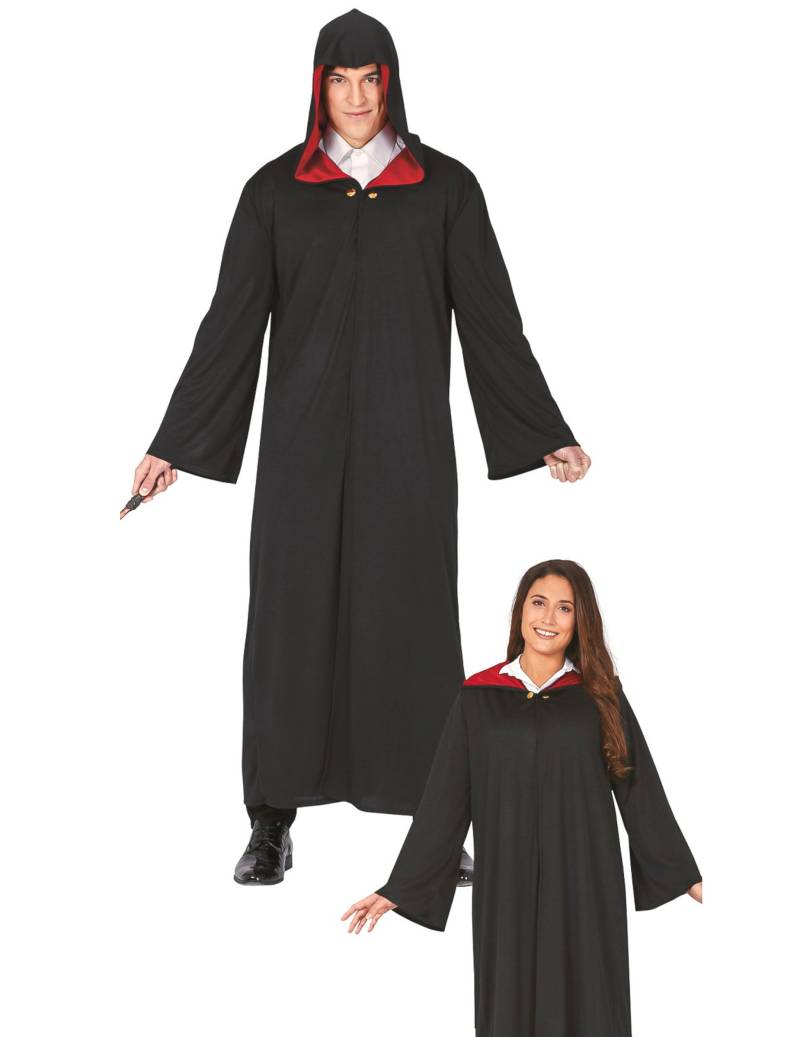 Zauberschüler-Robe für Herren Halloween Cosplay schwarz-rot von FIESTAS GUIRCA, S.L.