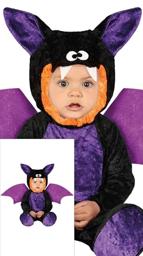 FIESTAS GUIRCA | Baby Fledermaus Kostüm (12-18 Monate) - Inklusive Flügel, Kapuze, Overall und Füße - Tierkostüme für Halloween und Kostümpartys - Ideal für Unisex-Babys - Schwarz und Lila von FIESTAS GUIRCA