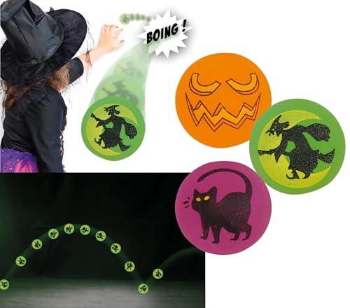 FIESTAS GUIRCA | 3 Gummi-Bälle (4,5 cm) - Zubehör für Halloween und Feiern - Spielzeug für Kinder und Erwachsene - Mehrfarbig von FIESTAS GUIRCA