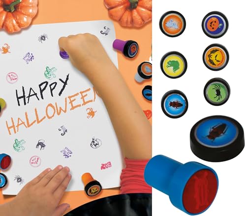 FIESTAS GUIRCA | 6 Halloween Stempel (4 cm) - Zubehör für Halloween und Feiern - Ideal für Kinder und Erwachsene - Bunt von FIESTAS GUIRCA