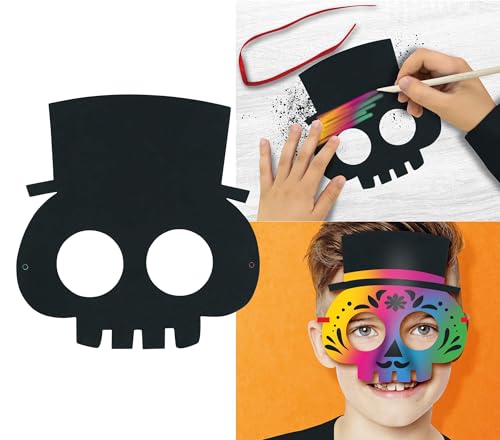 FIESTAS GUIRCA | 6 Masken zum Bemalen (20 cm) - Kostümzubehör für Halloween und Kostümpartys - Ideal für Kinder und Erwachsene - Maske zum Malen und Dekorieren - Schwarz von FIESTAS GUIRCA