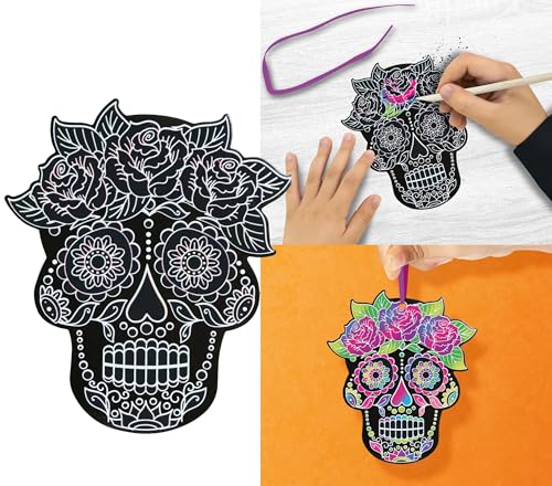 FIESTAS GUIRCA | 6 Mexikanische Silhouetten zum Ausmalen (12 cm) - Dekoration für Halloween und Themenpartys - Ideal für Halloween- und Día de los Muertos-Feiern - Schwarz von FIESTAS GUIRCA