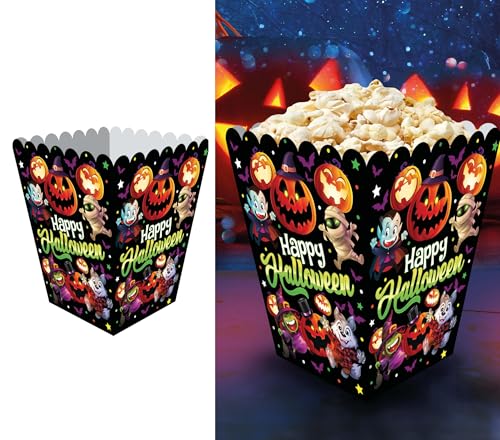 FIESTAS GUIRCA | 6 kleine Monster Popcorn Boxen (18x10,5 cm) - Tischdekoration für Halloween-Partys und Themenfeiern - Bunt von FIESTAS GUIRCA