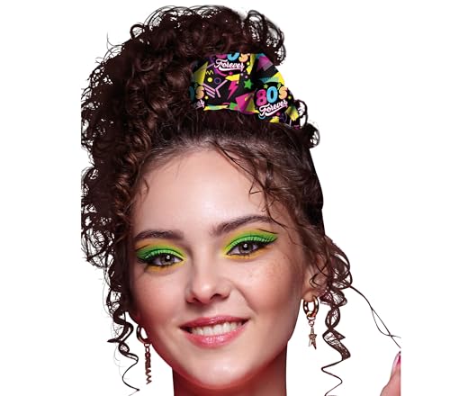 FIESTAS GUIRCA | 80er Jahre Haargummi Multicolor - Haaraccessoire für Disco Kostüme und 80er Jahre Partys - Ideal für Frauen bei Retro-Feiern und Events - Multicolor von FIESTAS GUIRCA