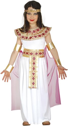 FIESTAS GUIRCA Ägyptische Königin Kleopatra Mädchen Kostüm in Weiß, Rosa und Gold Alter 7-9 Jahre für Halloween oder Karneval/Fasching von FIESTAS GUIRCA