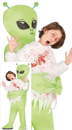 FIESTAS GUIRCA Alien Entführung Aufblasbares Halloween Kostüm Kinder – Außerirdischer trägt ein Kind Witziges Huckepack Kostüm – Kostüm Kinder Halloween Mädchen oder Jungen 7-9 Jahre von FIESTAS GUIRCA