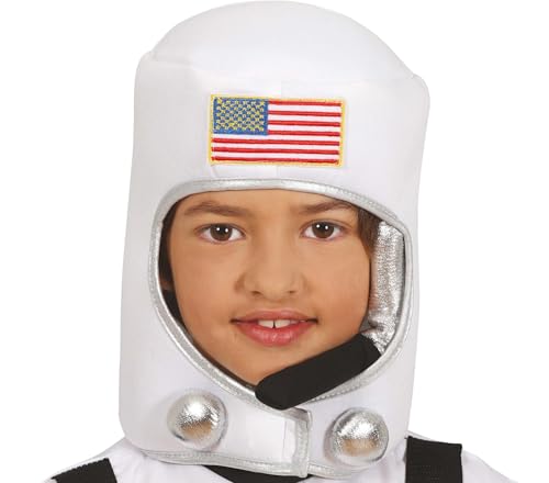 FIESTAS GUIRCA | Astronautenhelm aus Stoff für Kinder (Einheitsgröße) - Kostümzubehör für Pilot-Partys und Weltraumabenteuer - Ideal für Halloween und Karneval - Unisex für Kinder - Weiß von FIESTAS GUIRCA