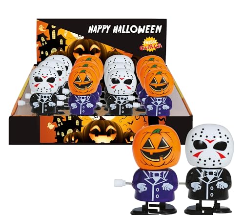 FIESTAS GUIRCA | Aufzieh-Spielzeug (6 cm) - Halloween Dekoration für Partys und Feiern - Ideal für Halloween Geschenke - Festliche Spielzeuge - Weiß, Schwarz, Orange von FIESTAS GUIRCA