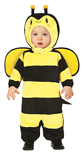 FIESTAS GUIRCA Baby Bienchen Kostüm – Schwarz–Gelb gestreifter Bienen Hummel Overall mit Kapuze und Flügeln für Babys von 18-24 Monaten von FIESTAS GUIRCA