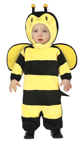 FIESTAS GUIRCA Baby Bienchen Kostüm – Schwarz–Gelb gestreifter Bienen Hummel Overall mit Kapuze und Flügeln für Babys von FIESTAS GUIRCA