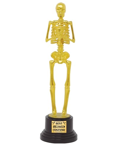 FIESTAS GUIRCA | Beste Skelett Kostüm Trophäe (22 cm) - Halloween Dekoration und Kostümpartys - Ideal für Feiern und Skelett Kostümwettbewerbe - Gold und Schwarz von FIESTAS GUIRCA