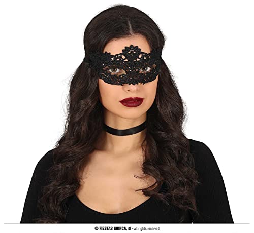 FIESTAS GUIRCA Bestickte Spitzenmaske für Damen, Schwarz von FIESTAS GUIRCA