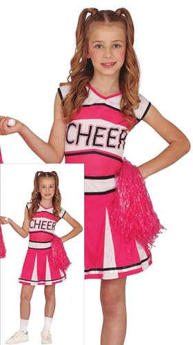 FIESTAS GUIRCA Bezaubernde Rosa Cheerleaderin Karneval Kostüm Mädchen – Rosa Cheerleader Uniform – Fasching Karneval Kostüm Kinder Mädchen 10-12 Jahre von FIESTAS GUIRCA