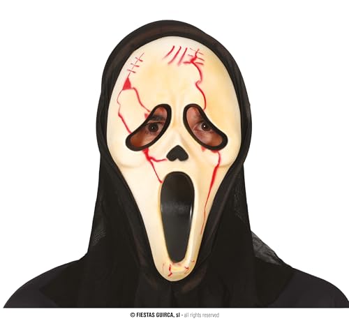 FIESTAS GUIRCA | Blutige Killer Maske mit Kapuze (Einheitsgröße) - Kostümzubehör für Halloween und Geisterpartys - Unisex für Erwachsene von FIESTAS GUIRCA