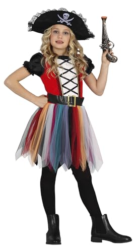 FIESTAS GUIRCA Bunte Piratin Mädchen Kostüm – Piratenhut und Kleid mit Tüllrock für Mädchen von 10-12 Jahren von FIESTAS GUIRCA