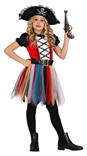 FIESTAS GUIRCA Bunte Piratin Mädchen Kostüm – Piratenhut und Kleid mit Tüllrock für Mädchen von 10-12 Jahren von FIESTAS GUIRCA