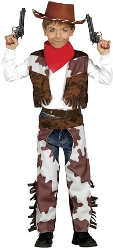 Fiestas Guirca Cowboy Kostüm Kinder Jungen - Alter 5-6 Jahre - Texaner Rodeo Kostüm - Wilder Westen Länder Kostüm für Karneval, Fasching, Fastnacht, Halloween, Indianer Kostüm Kinder Party von Fiestas Guirca