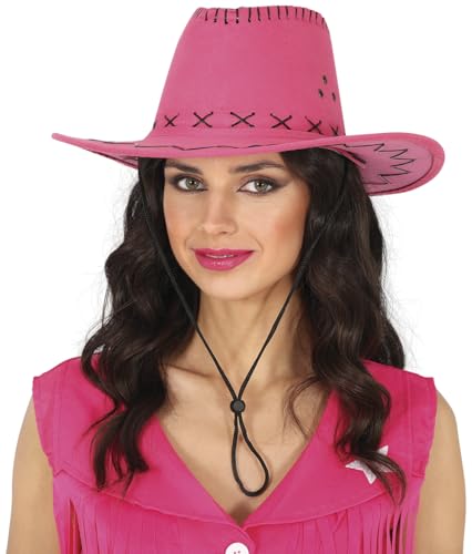 FIESTAS GUIRCA | Cowboyhut (Einheitsgröße) - Cowboy Kostümzubehör für Westernpartys, Texas und Karneval - Ideal für Halloween und Themenfeiern - Pink von FIESTAS GUIRCA