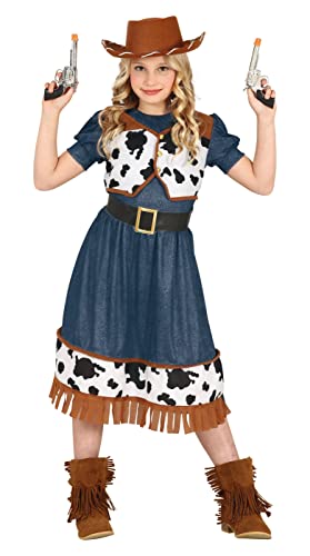 FIESTAS GUIRCA Cowgirl Mädchen Kostüm – Kinder Wild Wild West Cowboy Outfit mit Kleid und Weste für Mädchen von 10-12 Jahren von FIESTAS GUIRCA