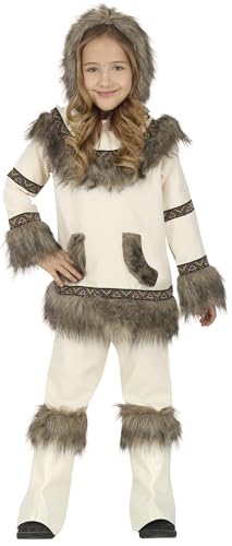 FIESTAS GUIRCA | Eskimo Kostüm für Kinder (5-6 Jahre) - Shirt, Kapuze und Hose - Kostüme aus Kulturen der Welt für Halloween, Karneval und Kostümpartys - Unisex - Beige und Braun von FIESTAS GUIRCA