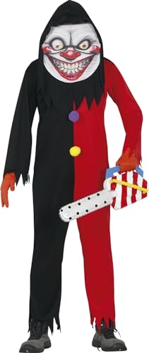 Fiestas Guirca Der Clown mit dem fiesen Selfie Grinsen - Schwarz roter Horror Herren Kostüm mit gruseligen Clown Maske Größe L 52 – 54 - Für Karneval/Fasching, Halloween, Themen Partys von Fiestas Guirca