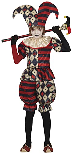 FIESTAS GUIRCA Edler Narr Kostüm – Böser Clown Kostüm mit Harlekin Hut – Halloween Kinder Kostüm für Jungen von 5-6 Jahren von FIESTAS GUIRCA