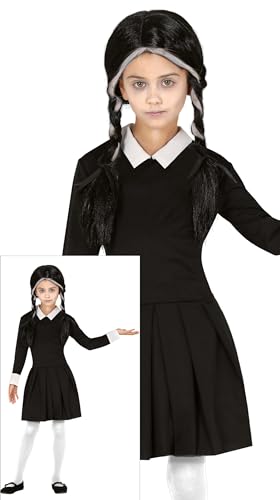 FIESTAS GUIRCA Edles Gothic-Kostüm für Kinder Mädchenkostüm für Halloween schwarz-weiss - Schwarz von FIESTAS GUIRCA