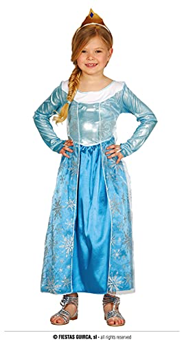 FIESTAS GUIRCA Eis Prinzessin Mädchen Kostüm - blaues Prinzessinnenkleid für Kinder - Alter 5-6 Jahre - Blaue Königin Kostüm Karneval, Fasching, Halloween, Märchen Themen Party, Film Verkleidung von FIESTAS GUIRCA